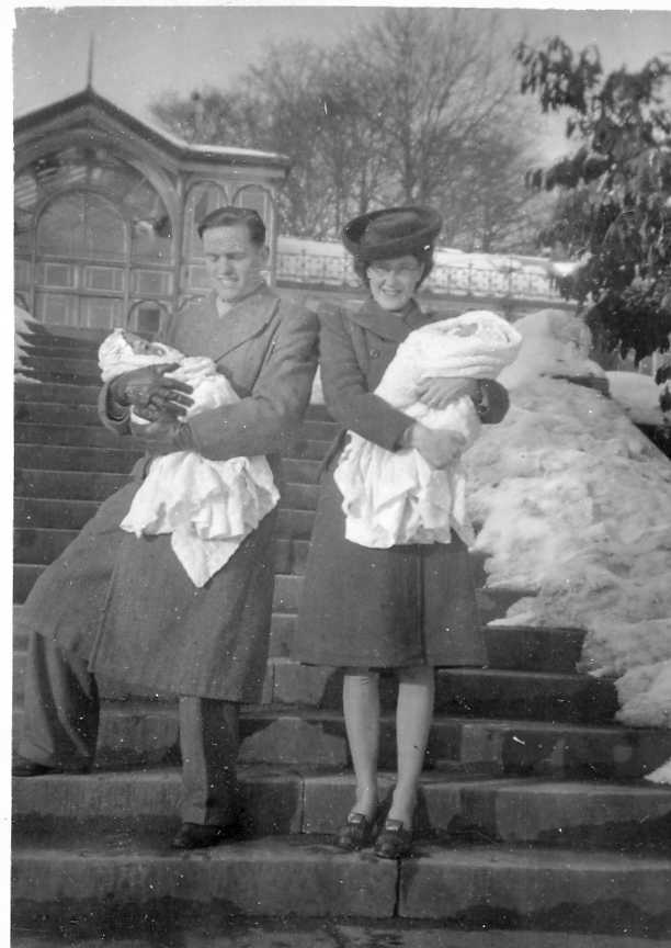 Ted and Margaret and Twins 1947