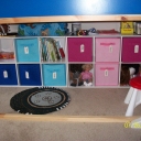 Kids room - new toy area created under loft bed.