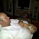 Dad and Morgan sleeping