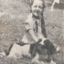 Five-year-old Carol with her Dog