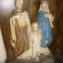 Religious statue that her family won at church