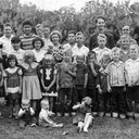 Aletha & Cousins - Back row left to right: Aletha Turley holding daughter, Arleta; Joey Phelps; Ralph Gibbons (brother); Earl Burk; Wallace Phelps; Gene Austin Gibbons (brother); Paul Chapman; Middle Row Left to right: Franceen Gibbons (sister); Marilyn Burk; Glenda Burk; Terry Chapman; Dennis Chapman; Ronald Burk; Freddie Burk; Charlene Burk. Front Row Left to Right: Loa Clair Phelps; Lynette Chapman; Roxanna Gibbons (sister); Carolyn Burk; Pamela Burk; Danny Peterson; Clark Chapman; Reed Chapman; Victor Peterson; Wendall Peterson; Malcolm Peterson; Gerald Burk. Sitting in front, left to right: Stanley Peterson; Steven Peterson Elise Peterson.