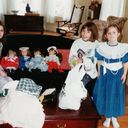 Anna Rafuse, Laura, Amy Kuhl, all granddaughters of Em, with their American girl dolls 1993